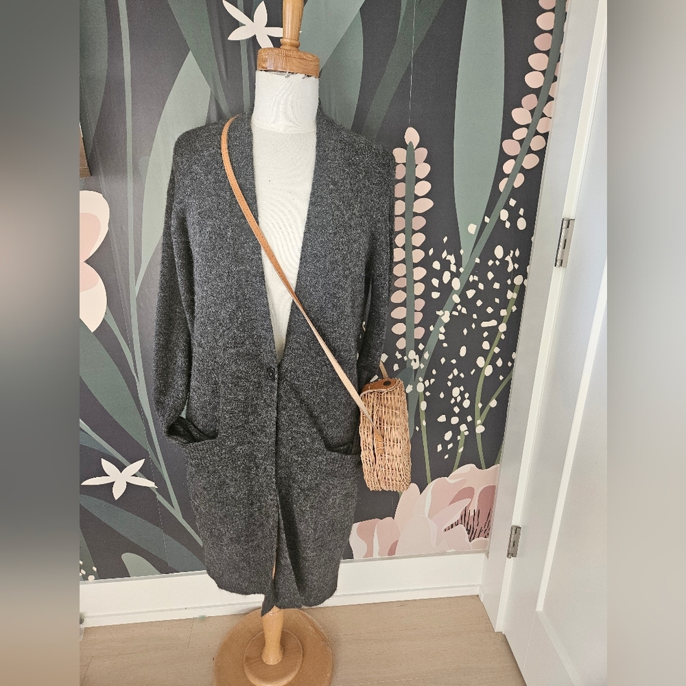 Long Grey Marino Wool Wilfred Aritza Oversize Cartigan